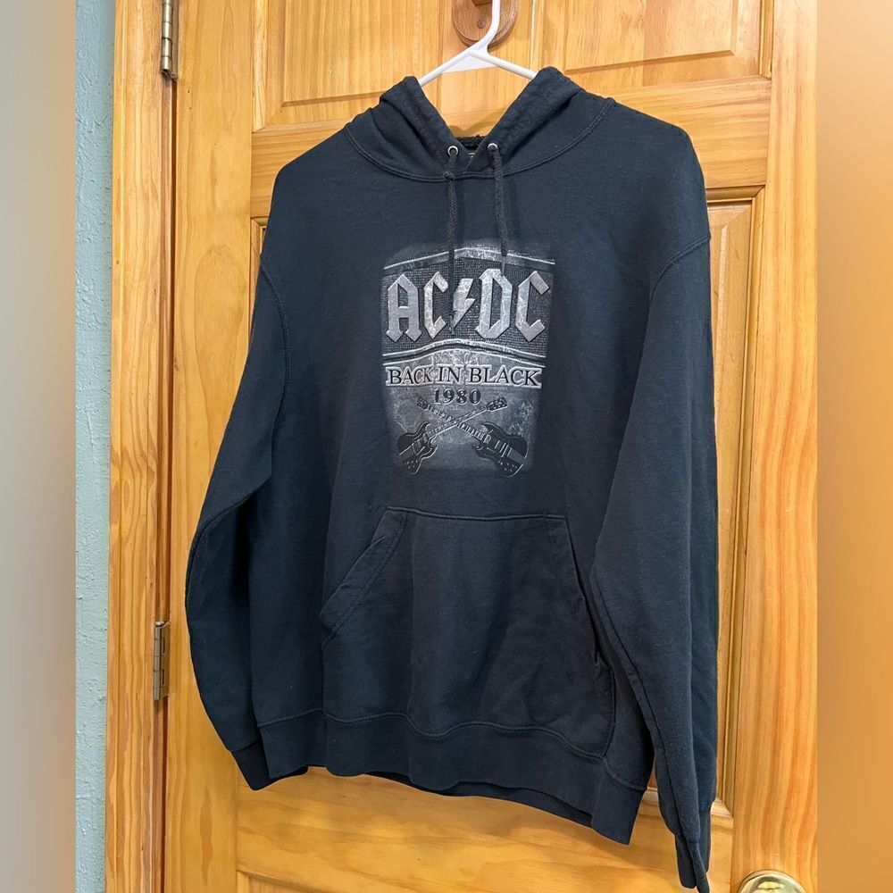 AC/DC back in black 1980 black hoodie size M